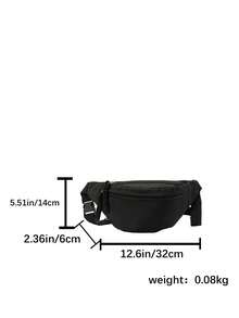 2025 New Fashion Simple Versatile Women Fanny Pack, Large Capacity Design Student Shoulder Messenger Bag - Black - View 8