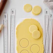 2 件/套亚克力饼干厚度尺，3/4/5 毫米厚度，奶油糖霜烘焙削皮器，翻糖蛋糕面团压平工具，烘焙工具，粘土陶器 DIY 调平工具，适用于情人节、母亲节、万圣节、复活节、感恩节、圣诞节和其他节日