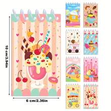 8pcs Mini Ice Cream & Candy Cartoon Design Spiral Notebooks - Pocket Memo Pads, Suitable For Birthday Party Supplies