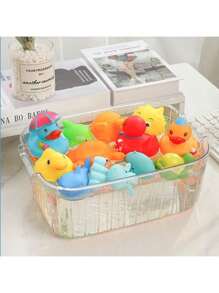 Animali piccoli simulati, premuti e chiamati paperino giallo, tartarughina, giocattoli per bambini, giocattoli interattivi per neonati per il bagnetto e il gioco in acqua