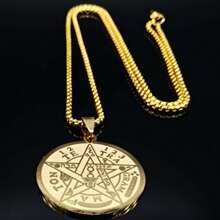 1 款男士个性化嘻哈朋克风格不锈钢项链五角星形吊坠适合日常佩戴和生日或节日礼物