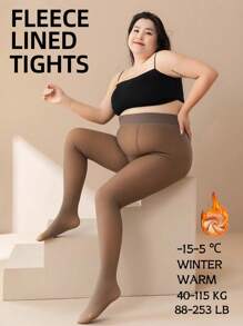 1 Pair 220g Thick Warm Leggings For Women, Winter Thermal Lined Skinny Tights, Elastic Slim Fit Sexy Pantyhose