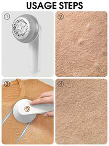 電動剃毛器,可充電便攜式衣物和織物剃球器,可有效且快速地去除傢俱和地毯上的毛球和毛刺(1入白色) - 白色 - 查看 8