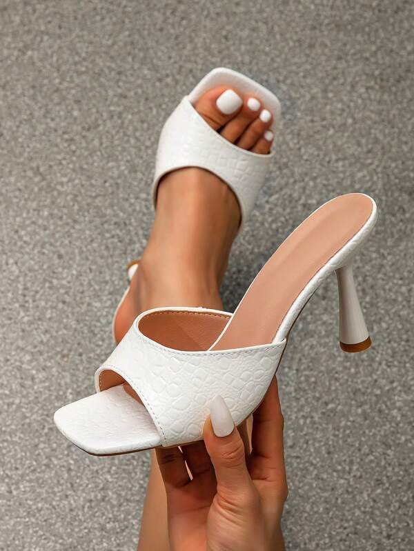 Women's High Heel Sandals, New Spring/Summer Fashion Thin Heel Petite Slip-On Sexy Minimalist Dress Shoes
