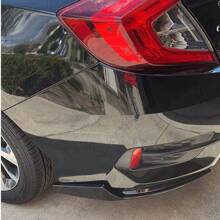 Smooth Black Left Rear Bumper Distributor Diffuser Valence Lower Spoiler Lip Bumper Splitter Apron Suitable For 2016-2019 Civic 4-Door Sedan Models