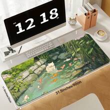 1PC Super Cool Cat Is In The Fishpond Large Gaming Mouse Pad With Extended Rubber Edge And Precise Locking - Soft Comfortable And Non-Slip For Your Desk