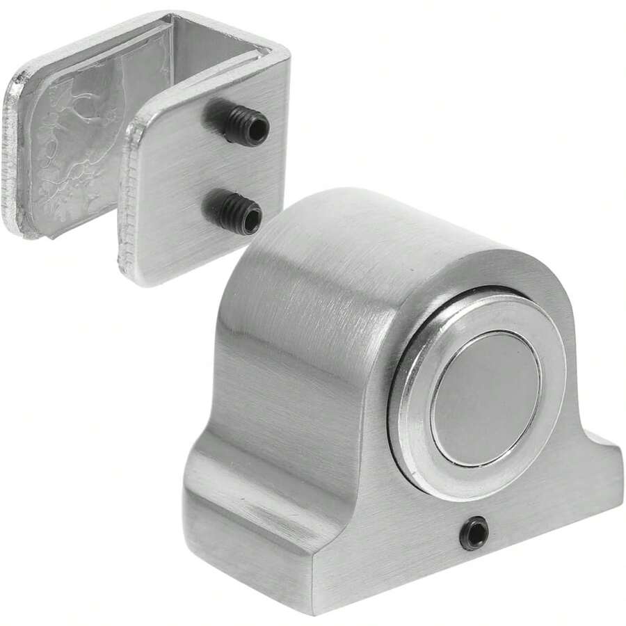 Tope magnético para puerta: 1 set tope magnético para puerta de vidrio, montaje en el piso, tope para puerta de ducha de vidrio, liberación por presión, enganche magnético para puerta, tope magnético para puertas de vidrio de 3-15mm - Como se muestra - Ver 1