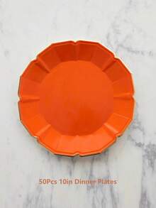 10/30/50 Stücke Pack 7" 9" 10" gemischte und passende Einweg-Pappteller, elegante orange Pappteller, Einweg-Teller für Eid, Erntedankfest, Halloween, Ernte, Ostern, Hochzeit und Geburtstag