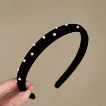 1 pieza Diadema delgada de color crema con diseño minimalista de pollito amarillo, accesorio de cabello versátil