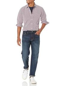 Men's Athletic Stretch Jeans - Colors - Dark Wash - View 4