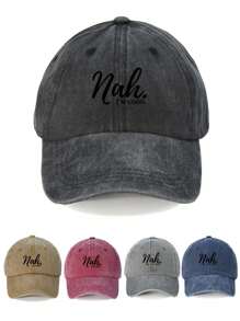 1pc English Printed Casual Baseball Cap, Washable & Adjustable, Fashion Breathable Sun Protection Hat, Suitable For Outdoor And Gift