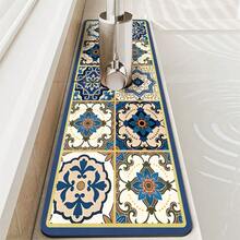 1pc Vintage Palace Style Faucet Water Absorbent Pad, Kitchen Sink Artistic Aesthetic Faucet Mat, Boho Geometric Mosaic, Luxury Bathroom Faucet Splash Guard, Countertop Accessory, Made Of Diatomite, Kitchen & Dining Decor, Dish Drying Sink Drain Mat, Non-Slip Heat Insulation, Kitchenware, Home Decoration, Room Decor, Ideal Gift, Hand Washable - Multicolor - View 4