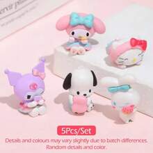 Sanrio 5 قطع/مجموعة مصغرة من الشخصيات المحببة "هيلو كيتي"، "كورومي" "ميلودي" 3 سم، تمثيل ديكور الكيك وألعاب مكتبية وديكور السيارات