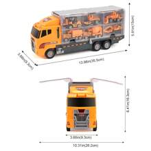 6pcs/ 11 In 1 Mini Die-Cast Engineering Trucks Construction Vehicles Excavator Bulldozer Mixer Car Model Children Toys Holiday Gift For Kids,Back To School