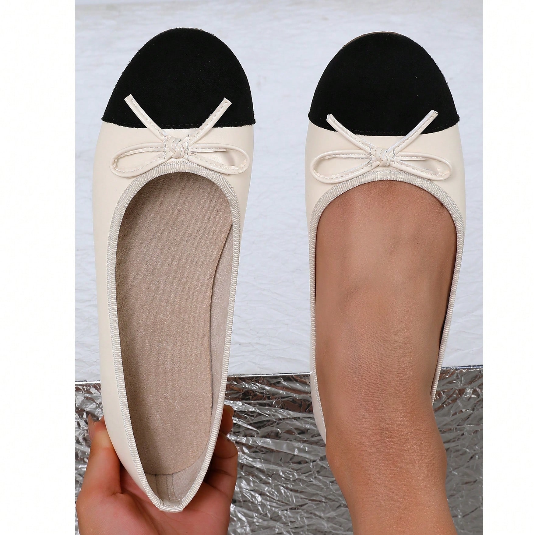 Zapatos planos con parche de lazo, zapatos tipo mocasĂn cĂłmodos y ligeros con suela blanda, de talla baja y tacĂłn bajo, para mujer, estilo abuela,