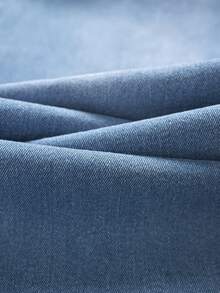 [Slimming Vintage] Women's High-Waist Straight-Leg Denim Jeans | Slimming Vintage Style | Stretch Blend | Casual Retro Blue | Classic Button Closure | Everyday Fashion - Blue - View 9