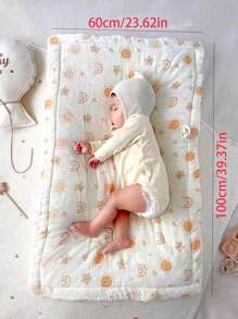 1pc Baby Thin Mattress Pad, Soft & Warm, Washable, Suitable For Nursery Bed, Kids Quilted Mattress Topper, Reversible