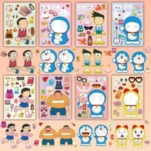 bandai 8/16 Doraemon Sticker Pack, Cartoon Stickers, Suitable For DIY Projects, Laptops, Guitars, Cups, Etc., Perfect For Holidays And Birthday Gifts