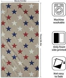 MEIJUANAABlue Red White Patriotic 4th Of July Hand Towels Bathroom Set Of 2 Independence Day Print Holiday Print Decorative Handtowels Soft Absorbent Bath Towel Home Guest Room Hotel Gym Spa - 藍色 紅色 白色 棕褐色 星形 - 查看 2