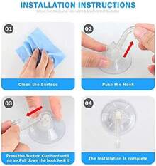 1st Choice Plastic Suction Cup Hooks, 4 Pack Ultra Heavy Duty Power Lock Vacuum Traceless Smooth Waterproof Oil-Proof Wall Shower Kitchen Window Bathroom Holder