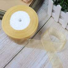 50 Yards/Roll 25mm Width Organza Ribbons For Christmas Wedding Party Decoration Gift Wrapping DIY Ribbons Crafts - Multicolor - View 18