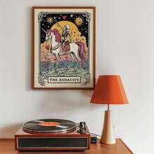 1张塔罗牌墙饰水晶骷髅极简主义海报，哥特风格女性力量装饰，适合暗黑学院风宿舍，大胆女神礼物和巫术墙饰（哥特式印刷品） - 彩色 - 查看 4