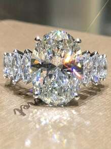 Elegant Palace Style Luxury Zirconia Ring, Fashion Chic Simple Jewelry Decorative Ring