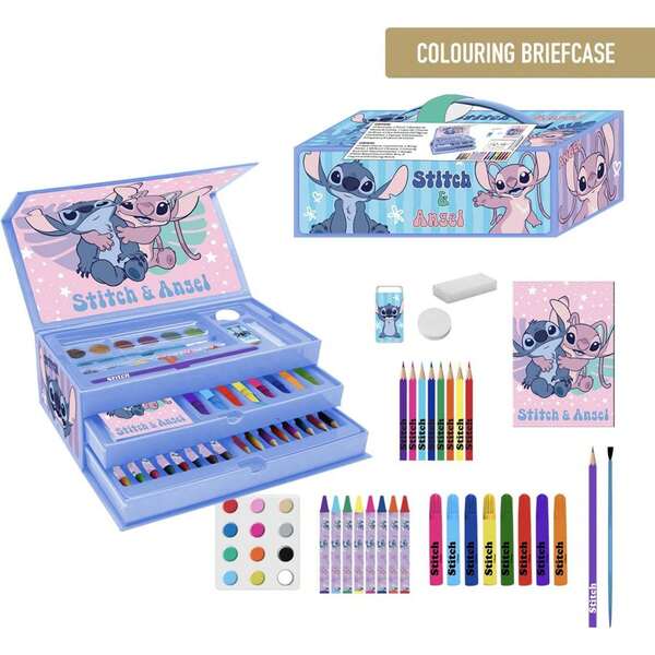 Lilo Y Stitch Set Papelería Coloreable Stitch para Niños y Niñas - Kit Escolar Incluye 50 Piezas con Lápices, Bolígrafo, Goma, Regla, Sacapuntas, Estuche y Más - Ideal Para Colegio, Regalo o Manualidades - Estuche de Personajes y Colores Divertidos ⚫ Envío GRATIS ✅ Entrega 24/48h a España (península)