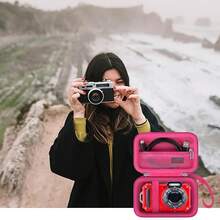 Elonbo Carrying PIXPRO WPZ2 Rugged Waterproof Digital Camera, Shockproof WiFi 4K Video Digital Camera Storage Cover Bag, Mesh Pocket Fits Battery Card. Black - 覆盆子佈料 - 查看 7