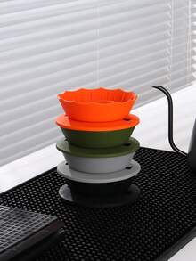 V02 手冲咖啡滤纸，可折叠硅胶咖啡滤嘴，材质便携，适合户外使用