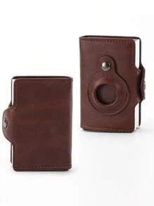 1pc Men's Anti Lost AirTag Wallet Carbon Fiber Card Holder Compatible With Apple AirTag, Gift/Father's Day Air Tag Case Card Holder Wallet, Business Card Holder, Credit Card Holder, Men's Mini Wallet, Card Wallet, RFID Wallet.