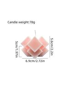 1pc Handmade Geometric Cube Shaped Candle, Decorative Candle, Scented Candle, Suitable For Home Decor, Fireplace, Living Room, Center Pieces, Office, Holiday Gifts