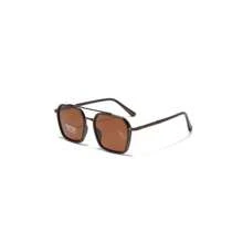 Unisex Fashion Double Beam Sunglasses For Back To School & Travel – Geometric Frame Sun Protection Glasses With Lightweight TR90 Material# 4