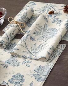 JINCHAN Linen Floral Fall Placemats Set Of 4 Cloth Table Mats Rustic Cottagecore Jacobean Outdoor Seasonal For Kitchen Dining Table Decor Non-Slip Washable Tablemats 13x19 Inch Green - 藍色 - 查看 7