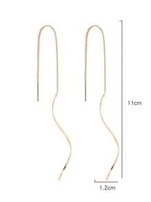 Tkool 1 Pair Elegant S-Shaped Minimalist Tassel Earrings, Luxury Gift Jewelry For Women