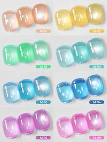 XEIJAYI 15ML 8-Color Colorful Gel Nail Polish Set, UV LED Immersion Nail Polish,Holiday DIY Nail Polish Design For Spring And Summer - Nhiều màu - Xem 5