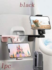 3/2/1 pieza Soporte de teléfono para vuelo, soporte de viaje portátil plegable y ajustable con rotación de 360° para escritorio, asiento de tren, maletero, gabinete de cocina compatible - Construcción de plástico duradero, gancho de teléfono portátil plegable, soporte universal de teléfono para celulares, viaje, hogar, oficina.