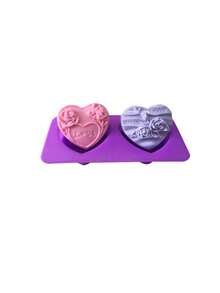 1pc/ Customized 2 Pieces Heart-Shaped Heart Rose Rose Silicone Soap Valentine's Day Chocolate Cake Candle Handmade Soap Mold