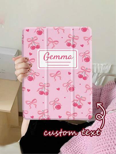 Ayotu Funda protectora personalizada con ilustración de lazo de cereza para Tablet, compatible con Samsung Galaxy Tab S7/S8, Tab A7 Lite 8.7 pulgadas, Mini 4/5/6/7, con función de suspensión/activación automática, ranura para lápiz integrada, ajuste de ángulo múltiple. Ideal para trabajo, entretenimiento y uso de oficina. Regalo perfecto para aniversario, cumpleaños y festividades para usted, amigos, colegas y familiares.