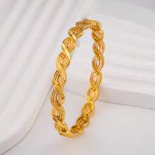 1 pieza Brazalete abierto de estilo de Medio Oriente a la moda para mujer, joyería elegante para mujer, accesorio nupcial de lujo del sudeste asiático