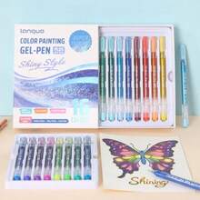 朗果新品上市72/54/36/24/16色亮彩中性笔加彩盒套装 亮彩中性笔1.0mm礼盒套装 高颜值彩色绘画笔，适合学校用品，返校季 - 彩色 - 查看 14