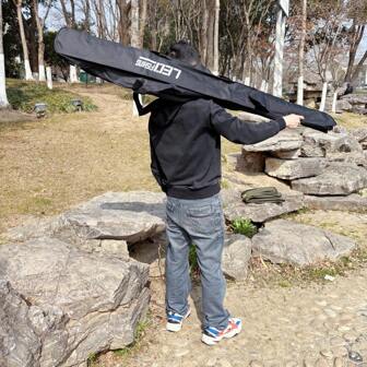 Fishing Bag 1m 1.5m Foldable Belly Pack Fishing Rod Storage Bag Oxford Cloth Large Capacity Waterproof Multi-Functional Portable Tackle Organizer