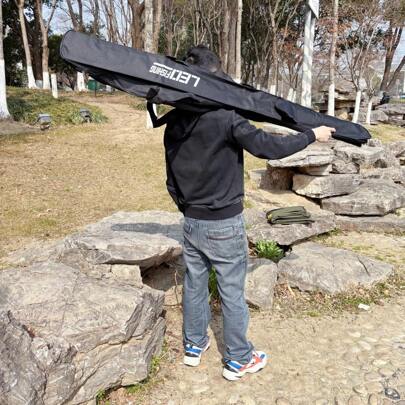 Fishing Bag 1m 1.5m Foldable Belly Pack Fishing Rod Storage Bag Oxford Cloth Large Capacity Waterproof Multi-Functional Portable Tackle Organizer