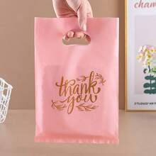 50 piezas Bolsas de regalo rosas con ''Gracias'' para boda, fiesta de cumpleaños, embalaje de ropa, bolsas de agradecimiento - 20 piezas - Ver 12