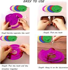 MEIJUANAAGold Hanging Swirl Decorations 30 Pcs, Party Swirl Decorations -Twin Tails Ceiling Swirl Foil Decorations, Gold Party Decor Wedding/Shower/Birthday Party//New Year Decorations - Mixed color - 查看 7