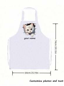 1pc Custom Apron Text And Personalized Photo, Waterproof Apron, Customized Funny Cooking Kitchen Apron, Customize Logo, Text, Chef Cook Apron, Ideal Gift For Valentine's Day, Father's Day, Mother's Day Birthdays, Anniversaries