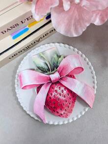 Conjunto de 20 guardanapos estampados em aquarela com estampa de morango e laço, papéis de seda coloridos descartáveis para festas de aniversário, adequados para lojas de sobremesas, cafés, restaurantes, decoração de festas, feitos de celulose virgem - Multicolorido - Ver 2