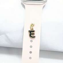 1pc Diamond Encrusted 26 English Letter Charm, Suitable For Silicone Watch Band Decoration