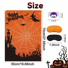 万圣节派对游戏 - 固定蜘蛛网万圣节派对游戏活动用 24 张蜘蛛贴纸固定尾巴，用于万圣节派对用品课堂游戏 - 彩色 - 查看 5