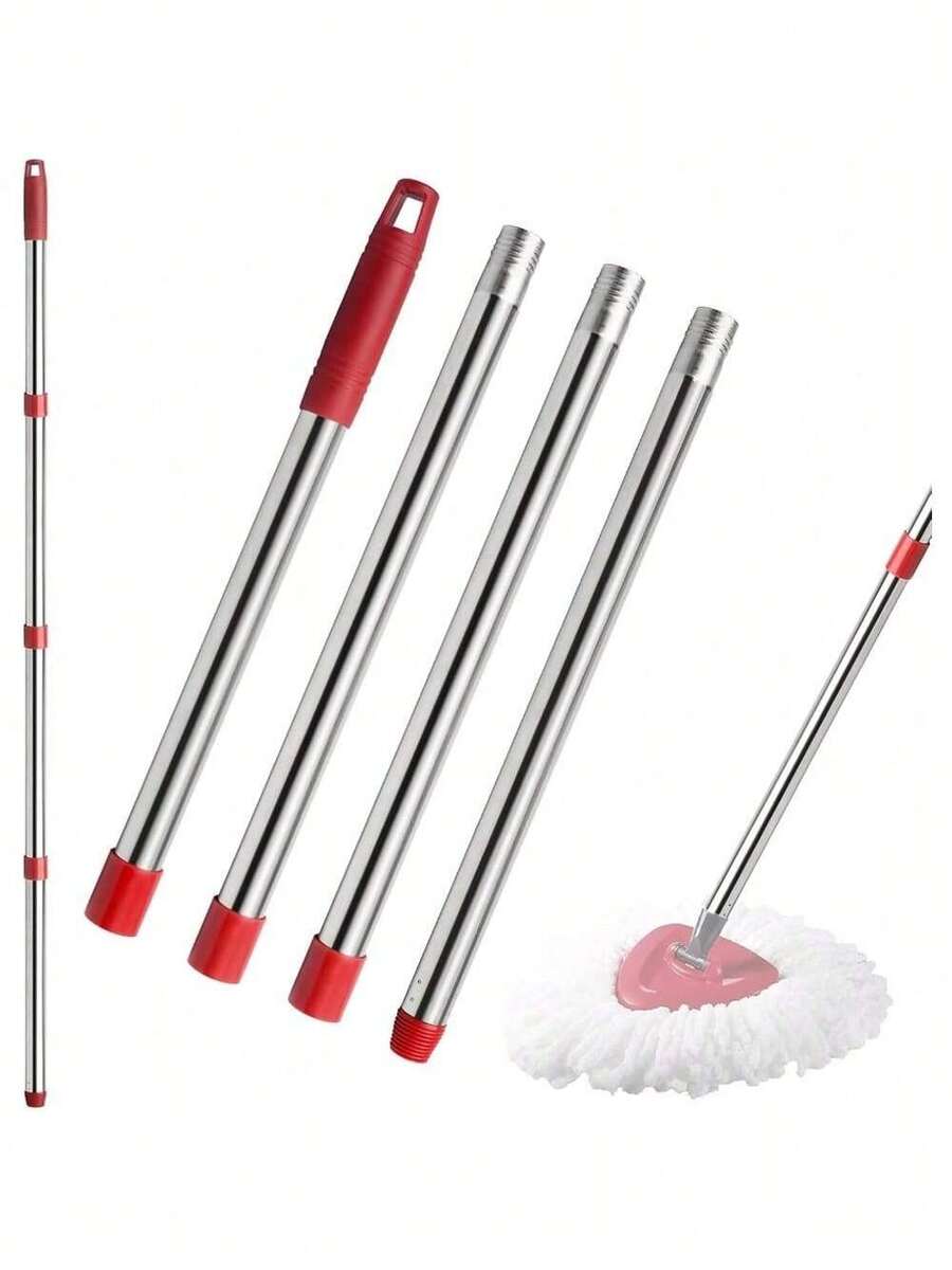 4-Section Spin Mop Replacement Handle – Adjustable 2.5 To 5 Foot Mop Stick Compatible With O-Cedar EasyWring Spin Mop Base (Mop Head Not Included) - 1 - 查看 1